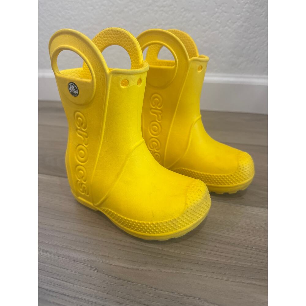 Crocs Handle It Rain Boots Toddler Kids C7 Yellow Waterproof Rain Boots